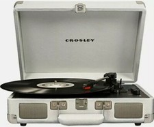 Crosley CR8005D-WS Cruiser Deluxe Vintage 3-Speed Bluetooth Suitcase Turntabl...