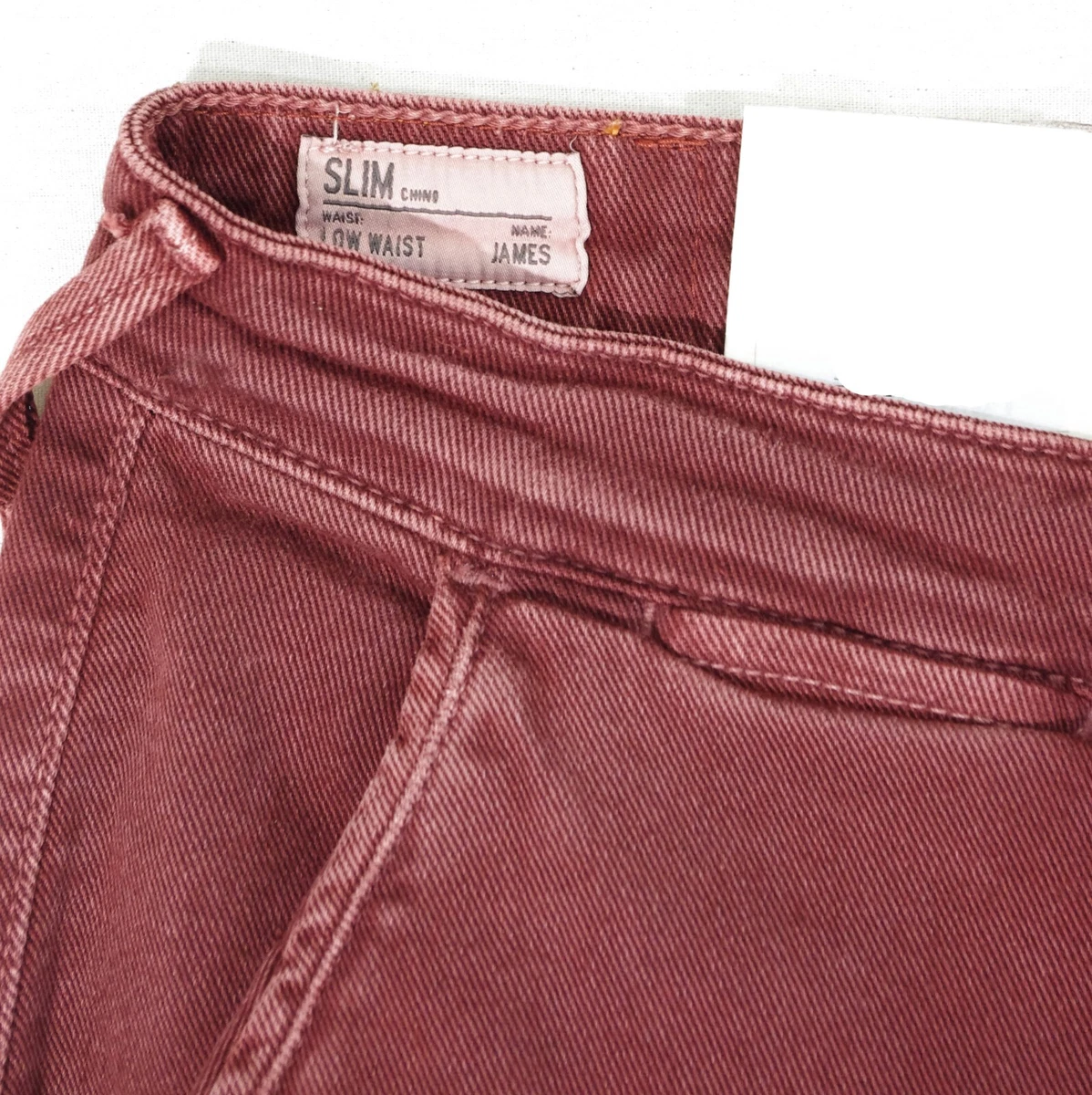 Chino jeans bordeaux slim fit stretch homme Pepe Jeans James low waist PM210943