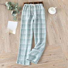 Women Nightwear Pyjama Pants Checked Trousers Casual Loungewear Sleeping Daily