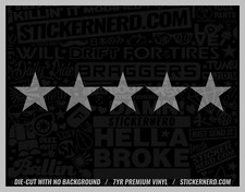 5 Star Sticker - Vinyl Car Decals - Funny Window Decal - Japan JDM Tuner Cars