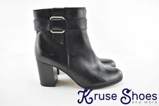 Lands End Womens Leather Ankle Boots "Black" Size 7.5B