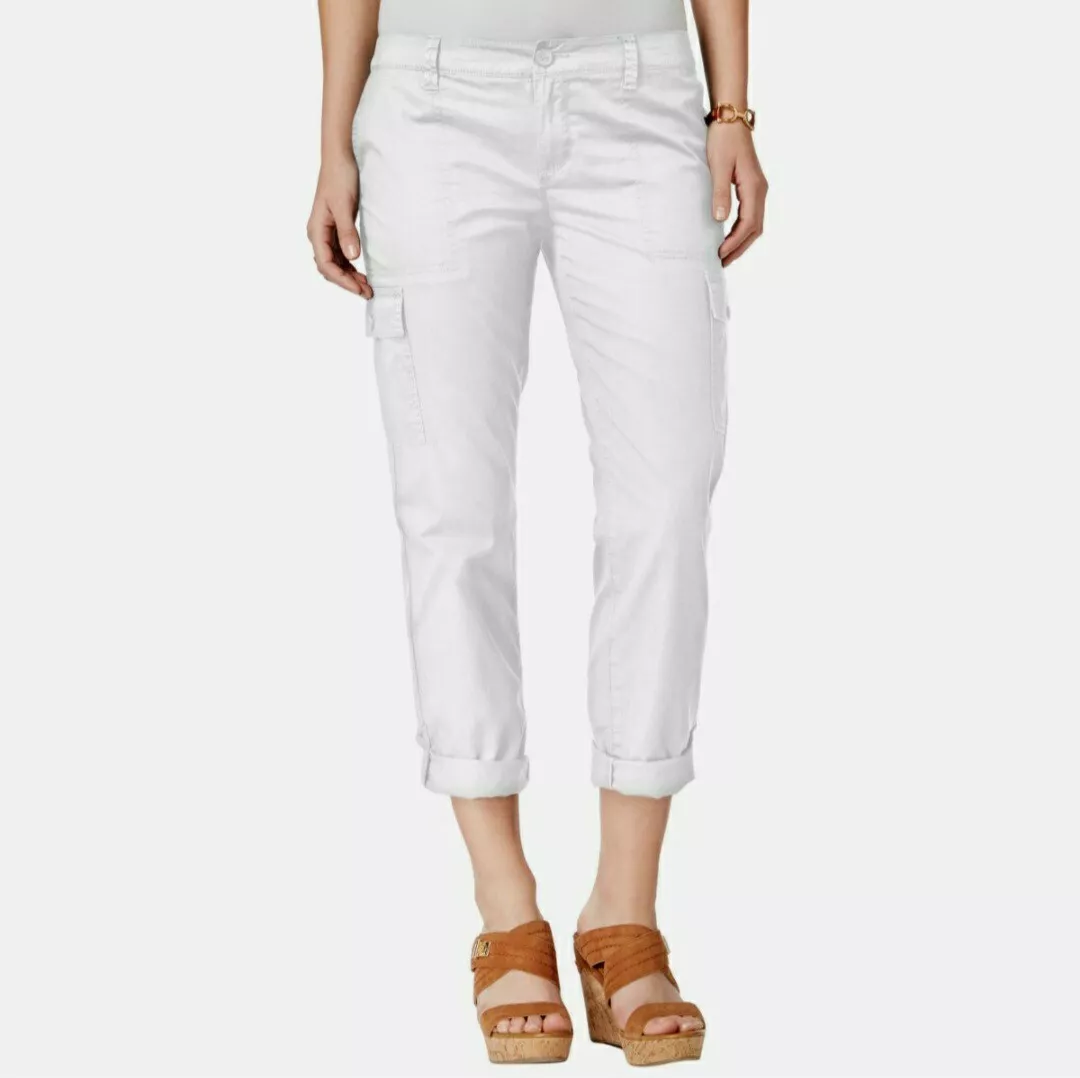 Tommy Hilfiger Capri Pants 6 Rolled Cargo Chinos Logo Pockets Womens New