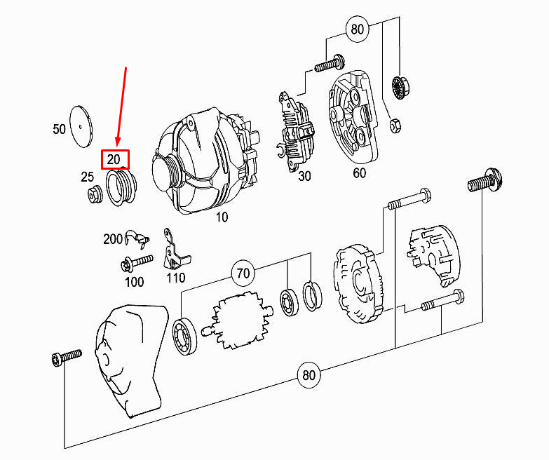 MERCEDES-BENZ R W251 Alternator Belt Pulley A6421500760