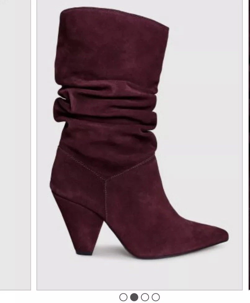 Kurt Geiger Carvela Scrunch Suede Wine Boots eBay