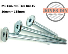 M6 JOINT CONNECTOR BOLTS 10MM - 115MM FURNITURE CONNECTING BOLTS FLAT PACK IKEA