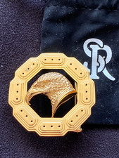 Stefano Ricci 1.5" Gold Eagle 38mm Belt Buckle with pouch