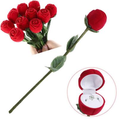 Ringdose  Rose Schmuck-Etui  Verlobung Schmuckbox Geschenkbox Hochzeit  Ring Box