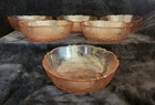 VTG Arcoroc France~(6) Rosa Pink~Embossed~6" Bowls~Rose~REPRO Depression Glass