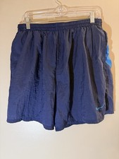 Vintage Nike Swim Shorts XL Blue Big Swoosh Lined Nylon Athletic Running 90s