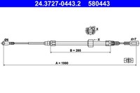 Ate Bremsseil Seilzug Feststellbremse 24.3727-0443.2 FüR Mercedes Vw Sprinter Lt
