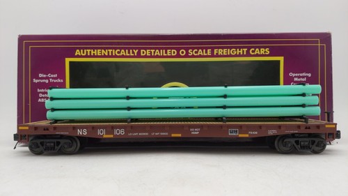 Coche plano MTH 20-90775F O Norfolk Southern con carga de tubería #101106 LN/caja | Zustand: Used