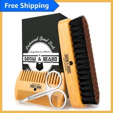 Master Your Beard: 4-Piece Grooming Kit with Travel Bag - Perfect Gift for Him