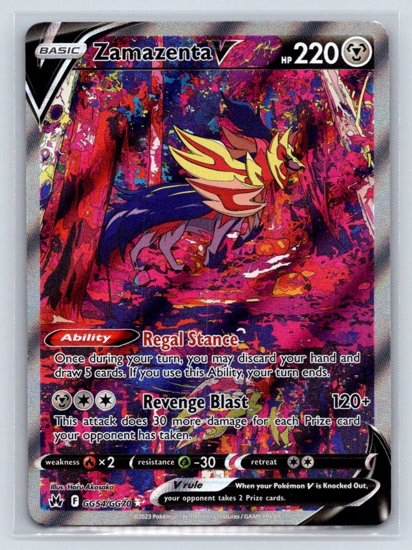 Zamazenta V GG54/GG70 Holo Crown Zenith: Galarian Gallery NM Pokemon