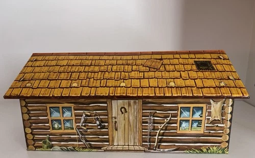 MARX FORT APACHE - TIN LITHOGRAPH CABIN - 1950’s - VERY GOOD - MUST SEE CABIN