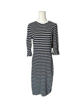 Banana Republic Striped Ponte Knit 3/4 Bell Sleeve Sz 8 Sheath Nautical Dress
