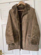 Vintage Sheep Skin  Suede Coat Brown 3/4 Length