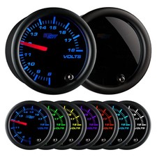 Glowshift 18v Volt Voltmeter Voltage Battery Gauge Kit W Sensor Tinted 7 Color