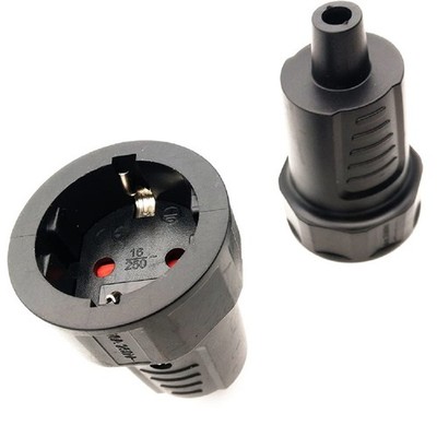 Black EU Schuko French Korea 4.8mm Pin DIY Rewireable Female Socket Adapter,S...