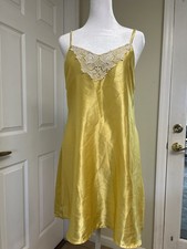 Satin Gold Slip Dress Lingerie Style Night Gown Size S