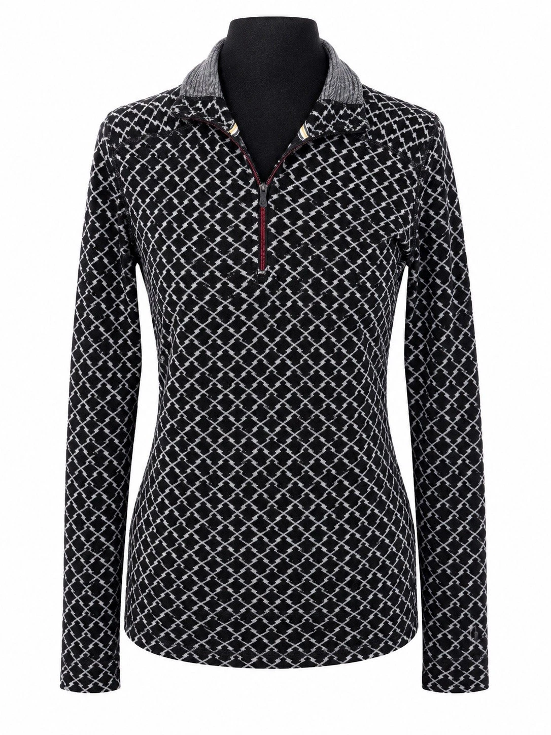 Smartwool Base Layer Top M Black Merino Wool 1/4 Zip Nordic Geometric Ski
Opens in a new window or t