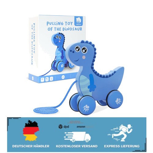 Hochwertiges Nachziehspielzeug für Kinder – Laufen lernen mit Dinosaurier-Design