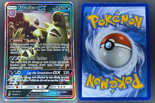 TYRANITAR GX 121/214 HOLO ULTRA RARE LOST THUNDER POKEMON NM