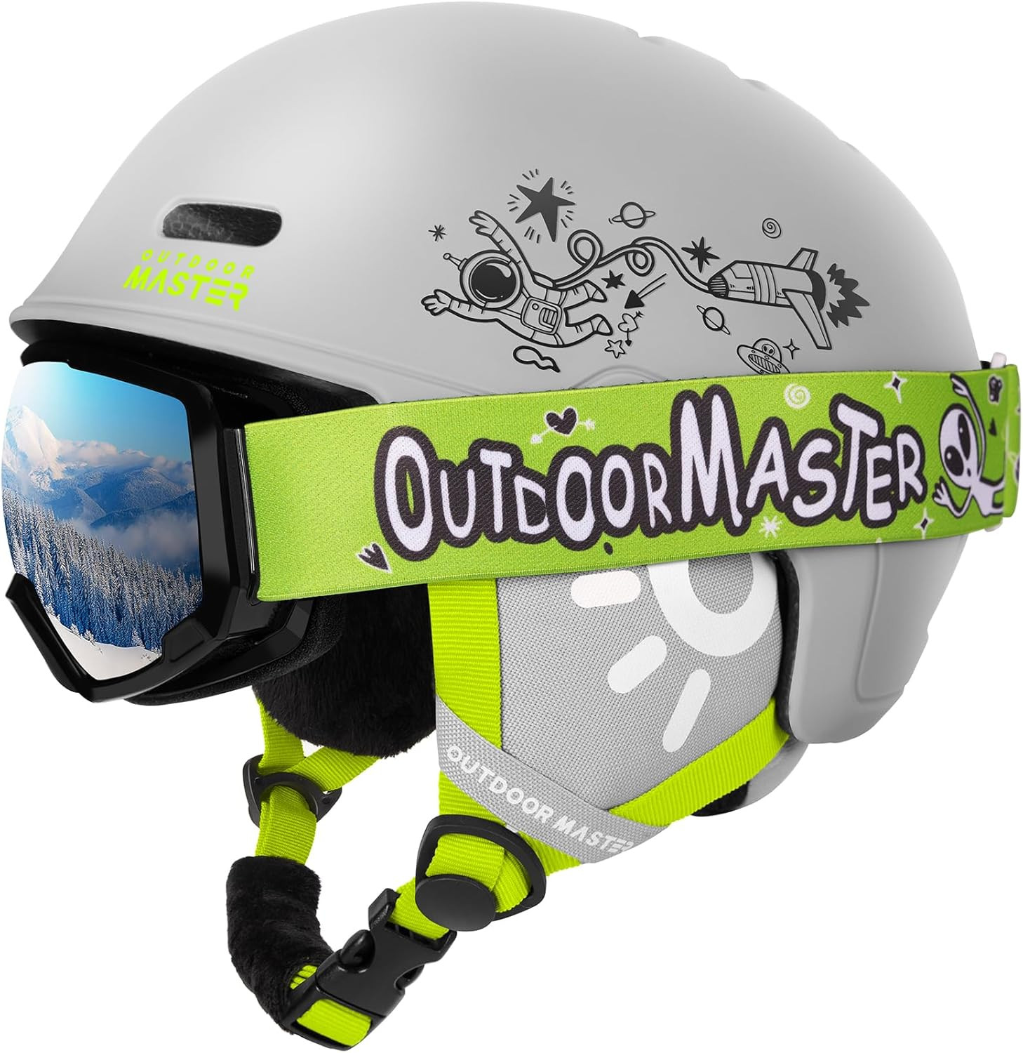 Kids Ski Helmet & Goggles Set - Safe, Durable, Adjustable Sn