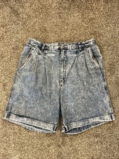 VTG Bill Blass Pleated Jean Shorts Cuffed Denim High Wasted Mom Jeans 80 s 90 s