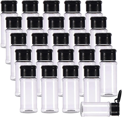 FEOOWV 25Pcs Empty Plastic Spice Bottles Set for Storing Barbecue Seasoning Salt