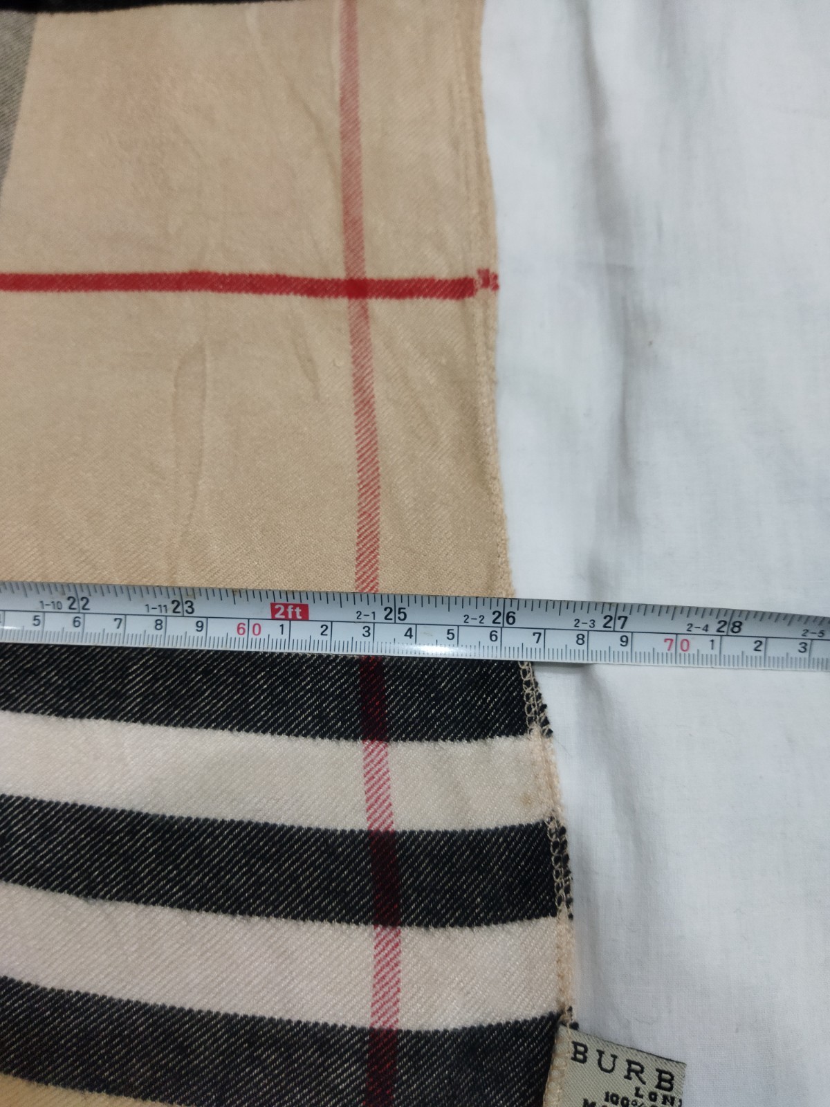 Burberry Scarf Rectangular Shawl 100% Cashmere St… - image 17