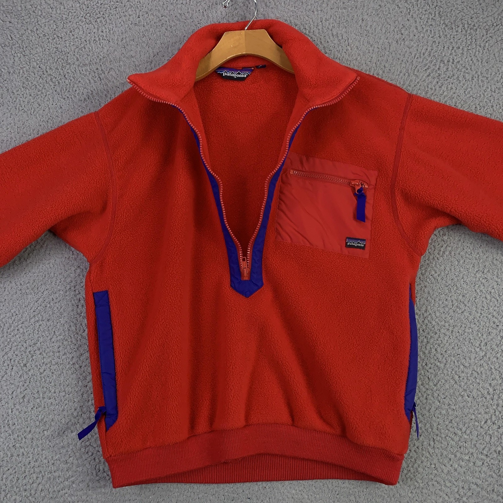 Vintage Patagonia Fleece Jacket Mens Small Red Zip Pullover Synchilla USA 90s thumbnail 10