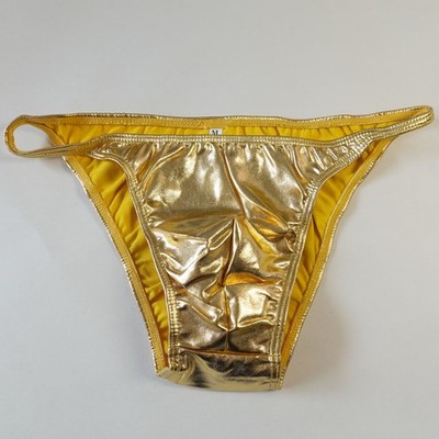 K3773 K377 Mens String Bikini String Narrow waist Metallic Coated