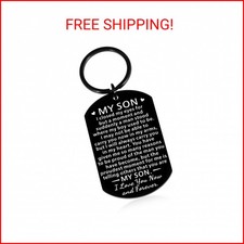 Christmas Gifts Son Inspirational Keychain Gift for Him from Mom Dad To My Son G