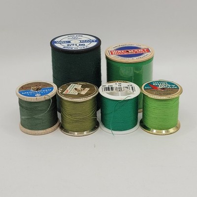 Shades of Green ~ Cotton Covered Polyester Thread - 6 Spools