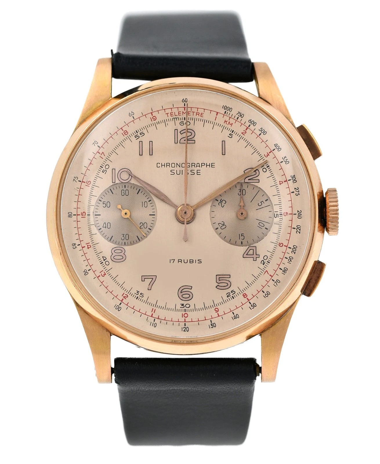 Chronographe Suisse Vintage 18k Yellow Gold 43 Grams 38MM Men's Manual Wind
Opens in a new window or
