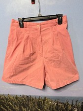 Vintage 80s Banana Republic Safari Travel Shorts Pink Cotton Pleated Hong Kong