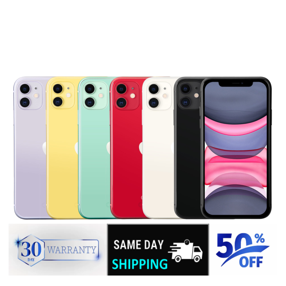 Apple iPhone 11 Unlocked - Black, White, Yellow - 64GB/128GB