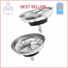 2 Pack - Kitchen Sink Strainer and Stopper Combo Basket Replacement for Standard