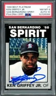 Ken Griffey Jr. Signed 1988 Best Platinum RC #1 Mariners PSA 8 Sig GM 10 Card