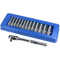"1/4\" Antrieb Metrisch Mm Tief Einzelsechskant StecknüSse 4 Mm - 14 Mm + Ratsche"