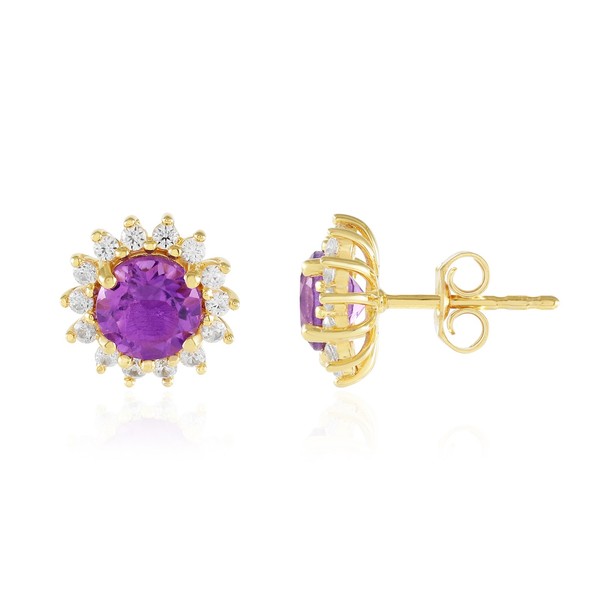 Cavill Amethyst Ohrringe Damen 1,85Ct Sterlingsilber Vergoldet Lila-image
