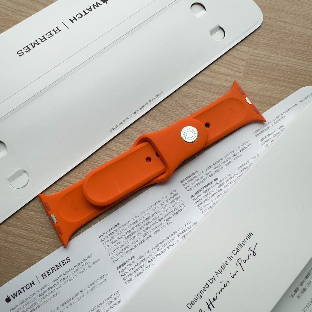 Genuine Hermes Apple Watch Orange Sports Band 38mm 40mm 41mm Genuine Hermes Apple Watch Orange Sports Band 38mm 40mm 41mm