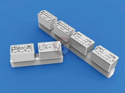 Royal Model 1/35 Batteries for Heavy Vehicles (2 with caps open & 4 normal) 804