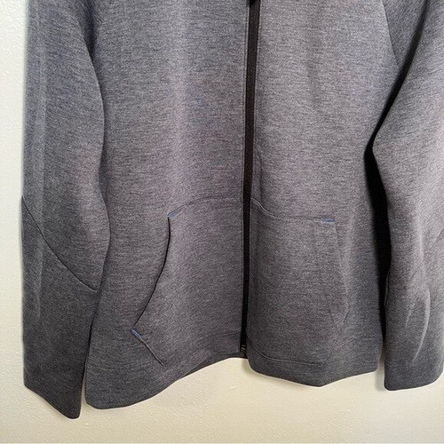 Banana Republic Men’s Size Medium Full Zip Jacket Heathered Navy Blue Stretch - Picture 5 of 13