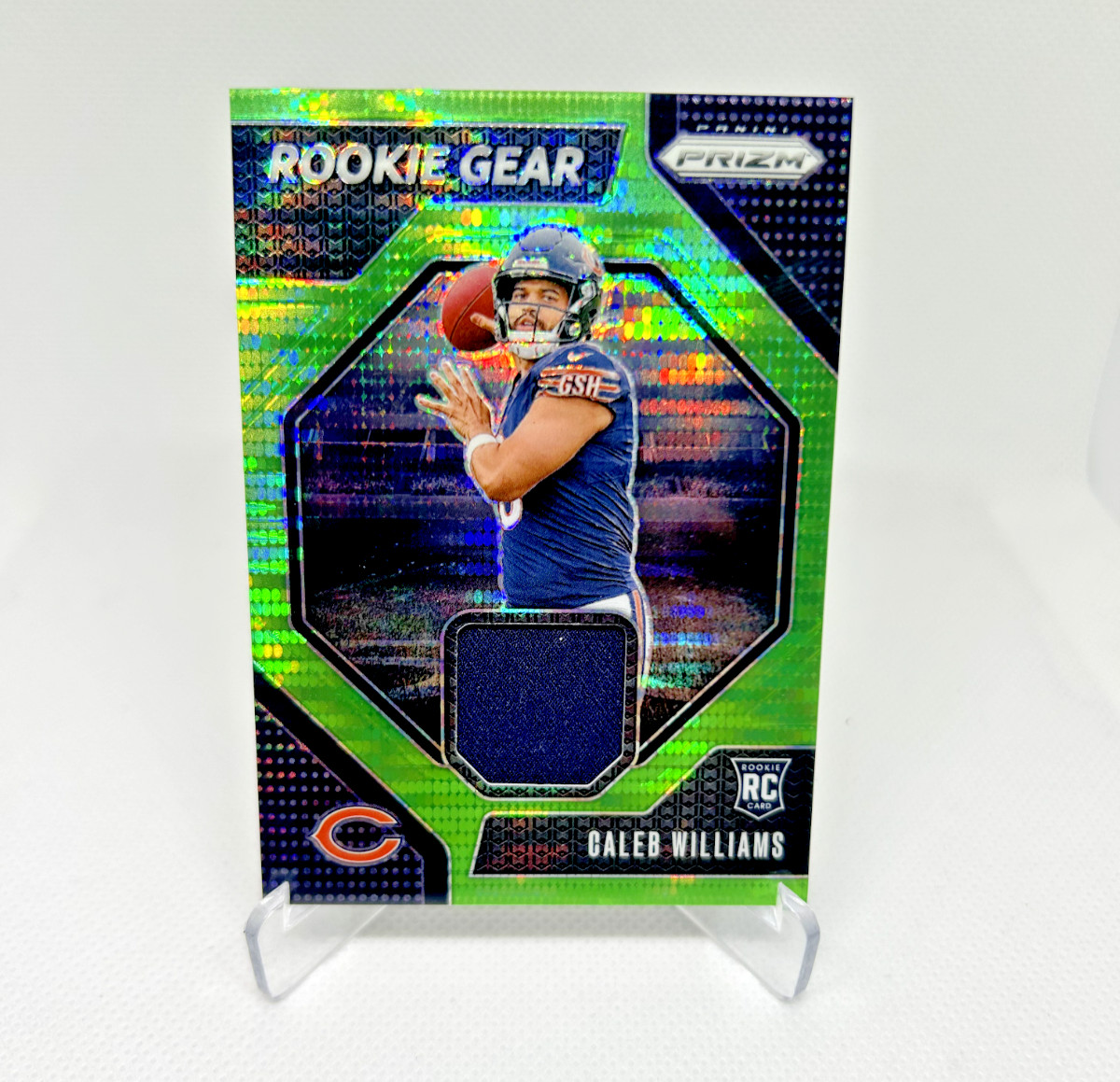 Caleb Williams RC - 2024 Panini Prizm Rookie Gear Neon Green Pulsar #1