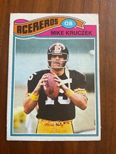 1977 Topps MEXICAN #442 Mike Kruczek rookie card (RC) of the Pittsburgh Steelers. rookie card picture