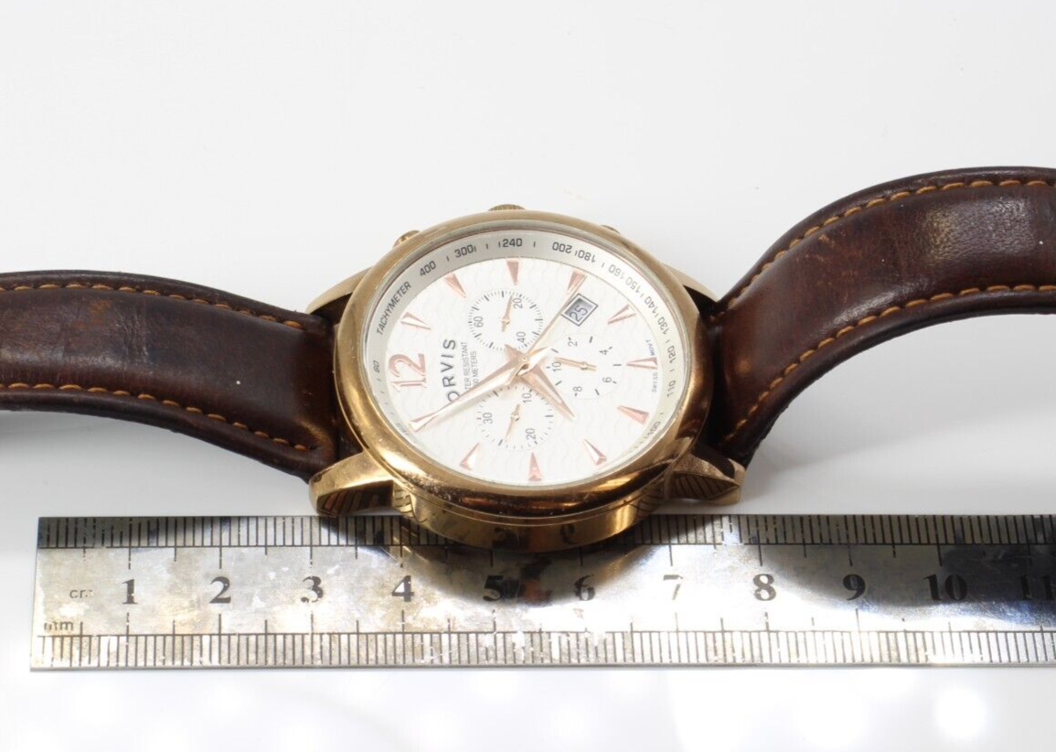 Orvis Rose Gold Chronograph Mens Quartz Wrist Watch Tachymeter Date Idc. WB2036 eBay