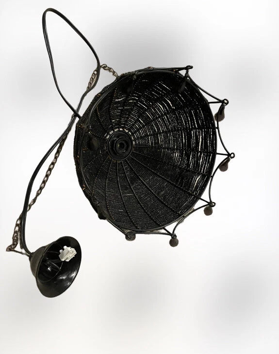 Luz colgante con cuentas negras cable duro decoración de Halloween usado Foto 3 de 4