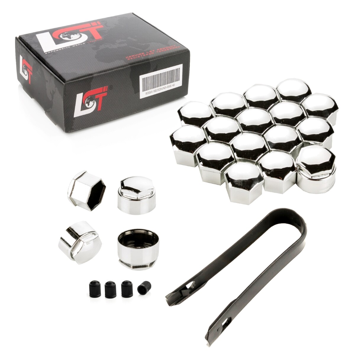 20X Wheel Nut Caps Set 17 Mm Theft Resistant Chrome Colored For DAIHATSU