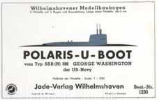 Wilhelmshavener Modellbaubogen 1230 Jade-Verlag - U-Boot Polaris SSB 598 - 1:250